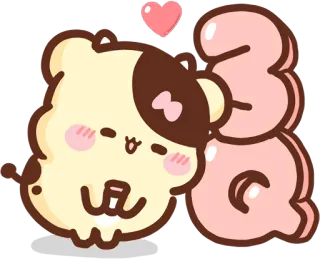 ☺️ cute, animal, cartoon, heart, love, kawaii telegram sticker
