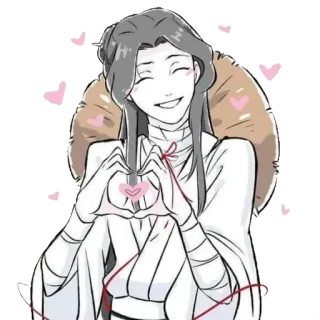 🍵 love, heart, character, smile, string of fate whatsapp sticker