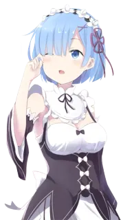 😉 Rem Re:Zero Anime, Chica, Maid, Rem, Re:Zero, Linda whatsapp sticker