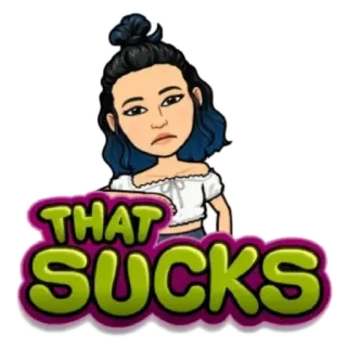 🥴 THAT SUCKS bitmoji, стикер, отстой, разочарован, мультфильм telegram sticker