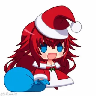 🎅 @FullColor97 Anime, Noël, Mignon, Chibi, Père Noël, Fêtes whatsapp sticker