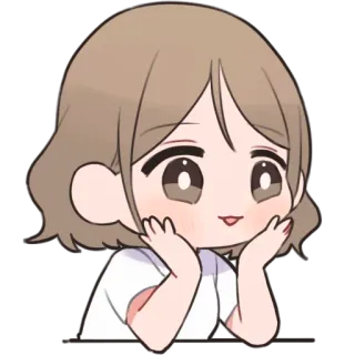 🥹 аниме девушка, милый, чиби, мультфильм, девушка, каваий telegram sticker