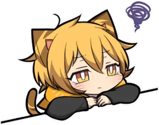 🌀 애니메이션, 고양이, SD, 슬픈, 만화, 귀여운, 스티커 telegram sticker