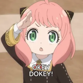 🫡 Anya Spy x Family OKEY DOKEY! Anime, Anya Forger, süß, okay, d'accord, Spy x Family telegram sticker