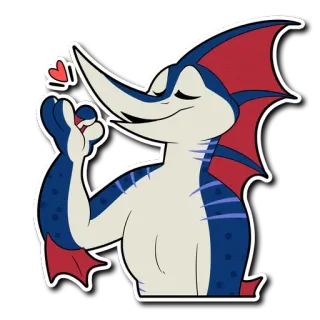 ❤ cartoon, sticker, reptile, love, heart, cute, monster telegram sticker