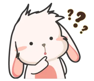 ❓ thỏ, câu hỏi, suy nghĩ, hoạt hình, dễ thương telegram sticker