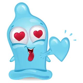 😍 preservativo, amore, cuore, cartone animato, carino telegram sticker