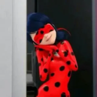😍 Ladybug Miraculous: Tales of Ladybug & Cat Noir mariquita, Miraculous Ladybug, Marinette, dibujos animados, héroe, rojo, personaje telegram sticker
