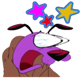 😰 Courage Courage the Cowardly Dog dessin animé, Courage le chien froussard, effrayé, choqué, chien, drôle telegram sticker
