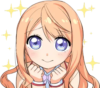 ✨ Anime meisje, Kawaii, Glitter, Schattig, Manga, Geanimeerd, Sticker telegram sticker