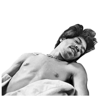 🤘 Jimi Hendrix jimi hendrix, musician, singer, guitarist, rock music, music icon, black and white, portrait telegram sticker