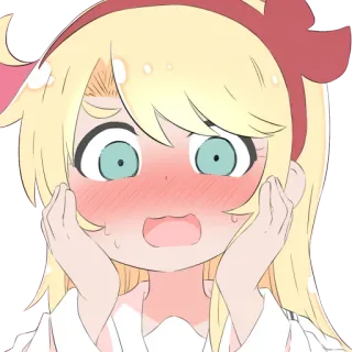 😳 アニメ, 可愛い, 女の子, 照れ, びっくり telegram sticker