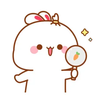 🍼 conejo, zanahoria, lindo, kawaii, animal, conejo telegram sticker
