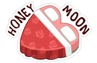 💌 HONEY MOON miesiąc miodowy, łóżko, miłość, ślub, serce telegram sticker