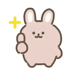 🐰 กระต่าย, น่ารัก, กระต่าย, ยกนิ้ว, สัตว์, เชิงบวก telegram sticker