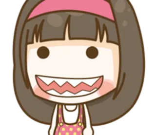 😃 dessin animé, fille, kawaii, sourire, personnage telegram sticker