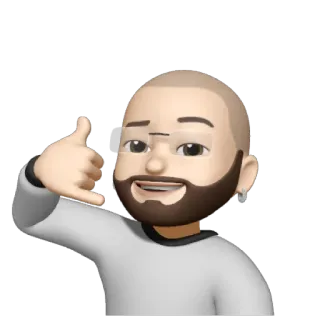 💥 Emoji, Ruf mich an, Geste, Sticker, Mann, Bart, Cartoon whatsapp sticker