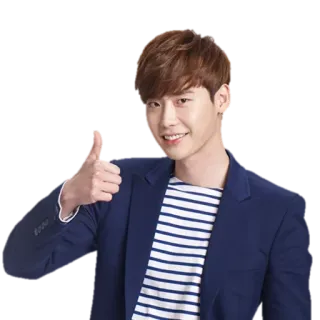👍 coréen, acteur, pouce levé, sourire, homme, costume telegram sticker