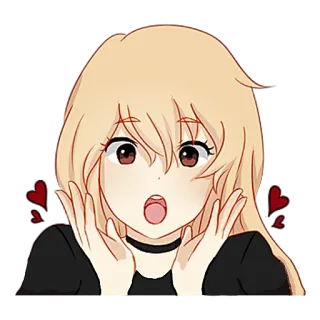 😍 Ragazza anime, Cartone animato, Sorpreso/a, Carino/a, Adesivo, Emozionale telegram sticker