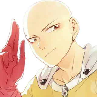 ✋ Saitama One-Punch Man сайтама, one punch man, аниме, герой, лысый, манга whatsapp sticker