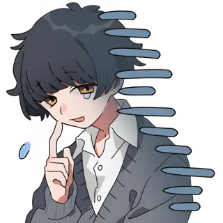 😢 Anime, Desenho animado, Triste, Chorando, Ilustração, Menino, Personagem telegram sticker