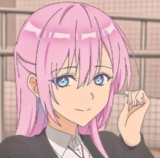 🥰 anime, girl, pink hair, cute, portrait telegram sticker