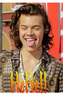 😜 Hehell! harry styles, célébrité, chanteur, one direction, humour, langue, idole des jeunes telegram sticker