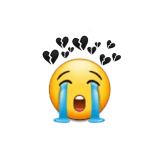 😭 emoji, crying, sad, broken hearts, tears telegram sticker