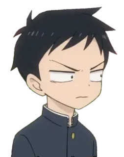 😒 Anime, Mangá, Uniforme escolar, Expressão, Menino telegram sticker