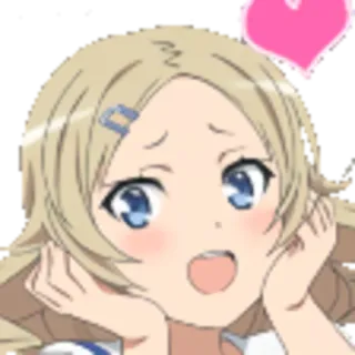 😍 애니메이션, 소녀, 귀여운, 하트, 사랑, 만화, 홍조 telegram sticker