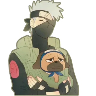 🐶 Kakashi Naruto 카카시 하타케, 나루토, 애니메이션, 만화, 개, 닌자, 캐릭터 telegram sticker