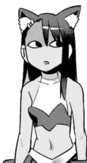 ◾️ Nagatoro Don't Toy with Me, Miss Nagatoro Anime, Manga, Nagatoro, Katzenohren, Mädchen, Badeanzug telegram sticker