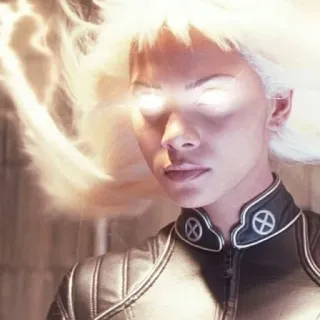 🌪 Storm X-Men ซูเปอร์ฮีโร่, มาร์เวล, มนุษย์กลายพันธุ์, สภาพอากาศ, ฟ้าผ่า telegram sticker