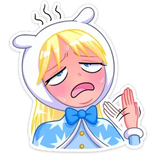 🥵 Anime, Garota, Exausta, Limpando o suor, Kawaii, Cansada, Desenho animado telegram sticker