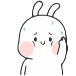😅 conejo, lindo, sudor, preocupado, animal whatsapp sticker
