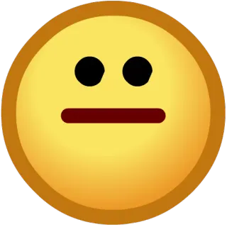 😐 Emoji, Neutre, Jaune, Visage, Sans expression telegram sticker