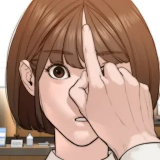 💌 Stinkefinger, unhöflich, beleidigende Geste, Anime, Frau telegram sticker
