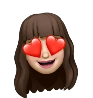 😍 Emoji, Yêu, Mắt trái tim, Phụ nữ, Hoạt hình telegram sticker