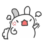 😜 conejo, enojado, molesto, dibujos animados, lindo, animal, conejito whatsapp sticker
