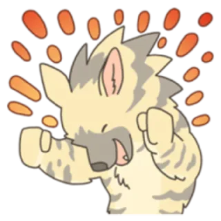 😆 hyène, dessin animé, animal, joyeux, gai telegram sticker