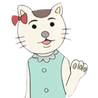 😃 chat, dessin animé, nœud, animal, mignon, amical, kawaii telegram sticker