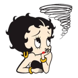 🤔 Betty Boop cartoon, vintage, sad, retro, betty boop telegram sticker