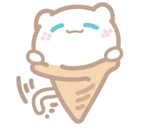 🍦 helado, cono, lindo, gato, animal, postre, dulce telegram sticker