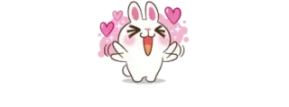 🦋 bunny, rabbit, cute, hearts, love, kawaii telegram sticker