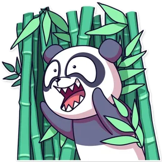 🤪 Panda, Bamboe, Dier, Sticker, Cartoon telegram sticker