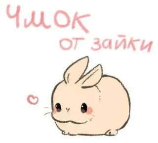 😙 Чмок от зайки 토끼, 귀여운, 동물, 사랑, 하트 telegram sticker