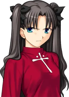 😕 Rin Tohsaka Fate/stay night Anime, Personaje, Rin Tohsaka, Fate/Stay Night whatsapp sticker