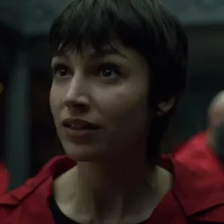 😳 Tokyo Money Heist Frau, kurze Haare, Figur, Haus des Geldes, Tokio whatsapp sticker
