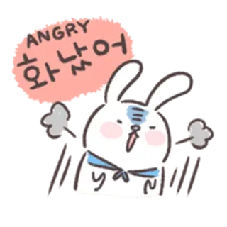 🐰 ANGRY
화났어 conejo, enojado, dibujos animados, lindo, pegatina whatsapp sticker