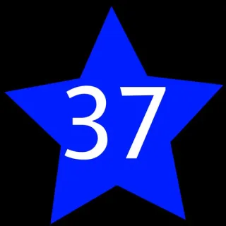 3⃣ 37 nomor, biru, bintang, tiga puluh tujuh telegram sticker